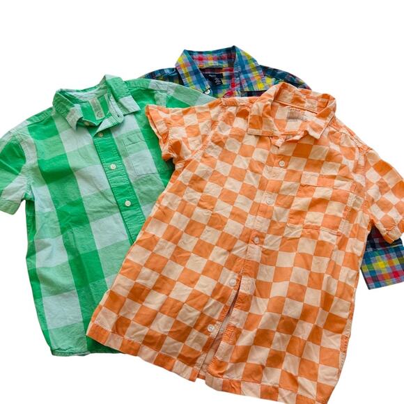 GAP Other - GAP Primary Cat & Jack Button Down Shirt Bundle Checkered Boys Size 8-9